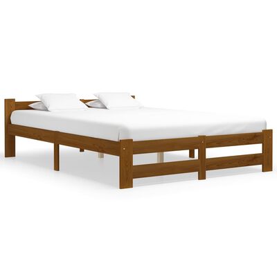 vidaXL Bed Frame without Mattress Honey Brown Solid Pine Wood 160x200 cm