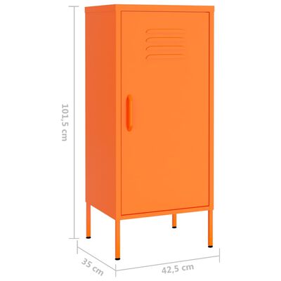 vidaXL Storage Cabinet Orange 42.5x35x101.5 cm Steel