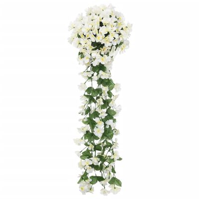 vidaXL Christmas Flower Garlands 3 pcs White 85 cm