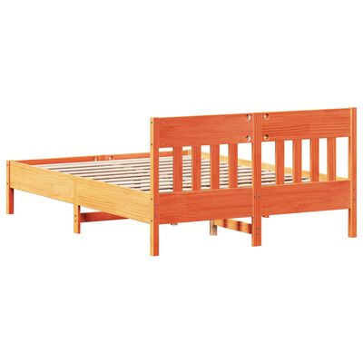 vidaXL Bed Frame without Mattress Wax Brown 140x190 cm Solid Wood Pine