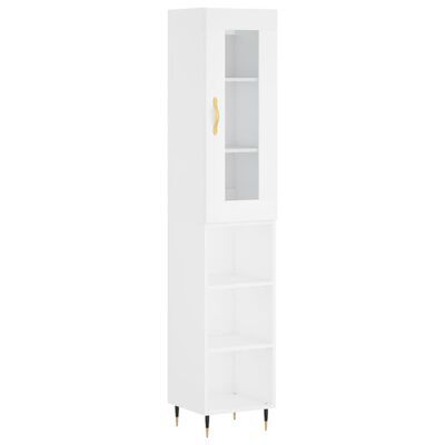 vidaXL Highboard White 34.5x34x180 cm Engineered Wood