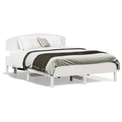 vidaXL Bed Frame without Mattress White 120x190 cm Small Double Solid Wood Pine