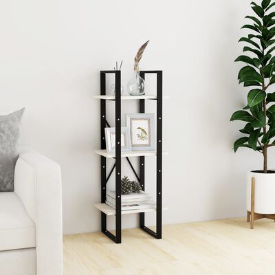 vidaXL 3-Tier Book Cabinet White 40x30x105 cm Solid Pinewood