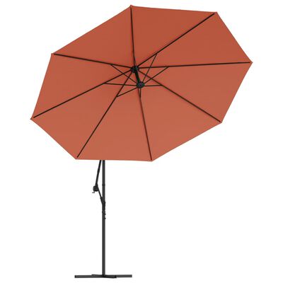 vidaXL Cantilever Garden Parasol with Aluminium Pole 350 cm Terracotta