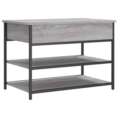 vidaXL Shoe Bench Grey Sonoma 70x42.5x50 cm Engineered Wood