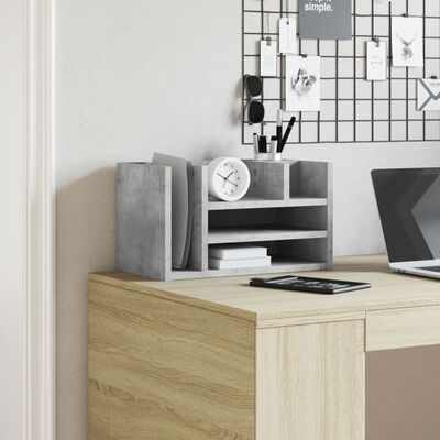 vidaXL Desk Organiser Concrete Grey 44.5x24x25 cm Engineered wood