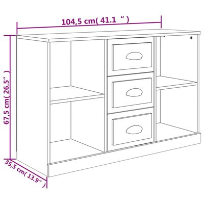 vidaXL Sideboard High Gloss White 104.5x35.5x67.5 cm Engineered Wood