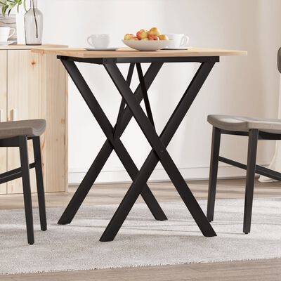 vidaXL Dining Table X-Frame 60x60x75 cm Solid Wood Pine and Cast Iron