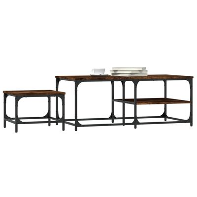 vidaXL Nesting Coffee Tables 2 pcs Smoked Oak Engineered Wood