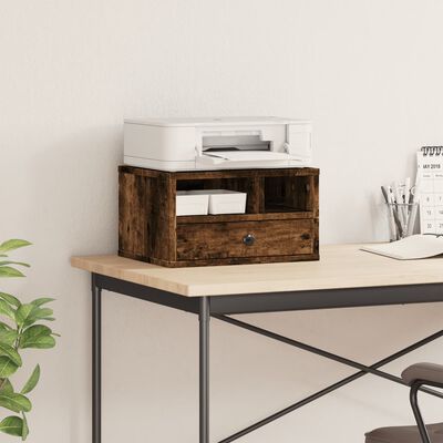 vidaXL Printer Stand Smoked Oak 40x32x22,5 cm Engineered Wood