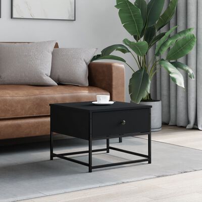 vidaXL Coffee Table Black 51x51x40 cm Engineered Wood