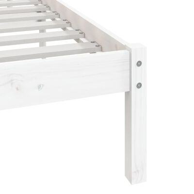 vidaXL Bed Frame without Mattress White Solid Wood Pine 90x200 cm