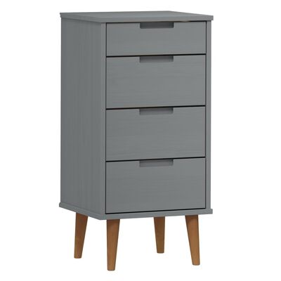 vidaXL Drawer Cabinet MOLDE Grey 40x35x82 cm Solid Wood Pine