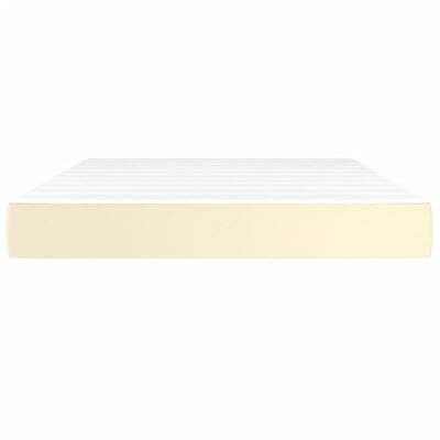 vidaXL Pocket Spring Bed Mattress Cream 140x190x20 cm Faux Leather