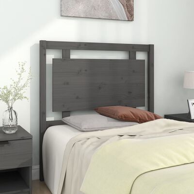 vidaXL Bed Headboard Grey 95.5x4x100 cm Solid Pine Wood