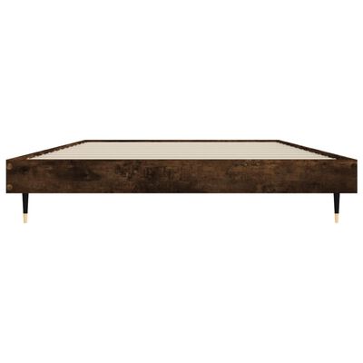 vidaXL Bed Frame without Mattress Smoked Oak 100x200 cm Engineered Wood