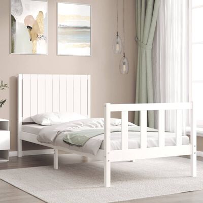 vidaXL Bed Frame without Mattress White 90x200 cm Solid Wood Pine