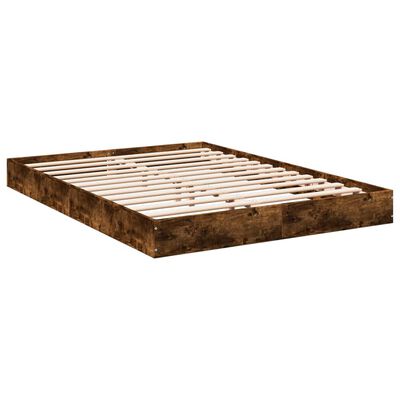 vidaXL Bed Frame without Mattress Smoked Oak 120x200 cm Engineered Wood