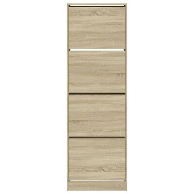 vidaXL Shoe Cabinet with 4 Flip-Drawers Sonoma Oak 60x34x187.5 cm