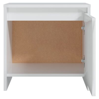 vidaXL Bedside Cabinet High Gloss White 45x34x44.5 cm Engineered Wood