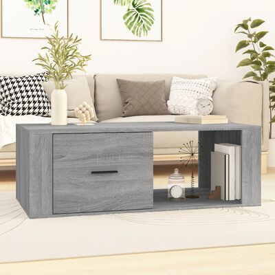 vidaXL Coffee Table Grey Sonoma 100x50.5x35 cm Engineered Wood