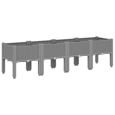 vidaXL Garden Planter with Legs Light Grey 160x40x42 cm PP