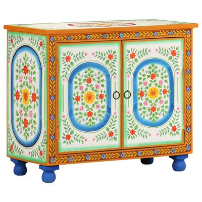 vidaXL Hand Painted Sideboard 70x35x60 cm Solid Mango Wood