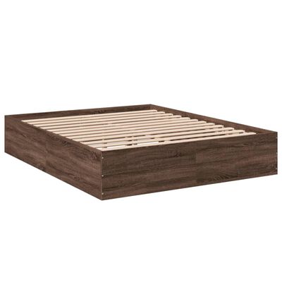 vidaXL Bed Frame without Mattress Brown Oak 150x200 cm King Size