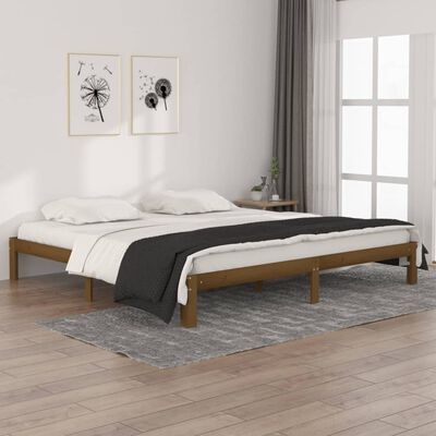 vidaXL Bed Frame without Mattress Honey Brown Solid Wood Pine 200x200 cm