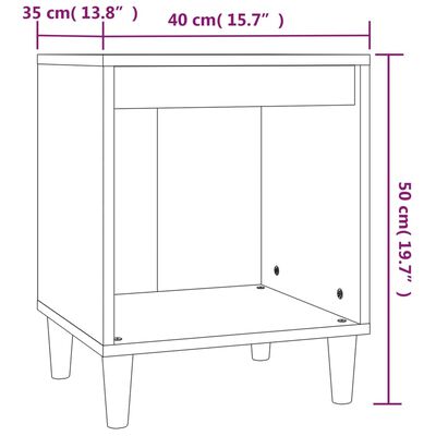 vidaXL Bedside Cabinets 2 pcs White 40x35x50 cm