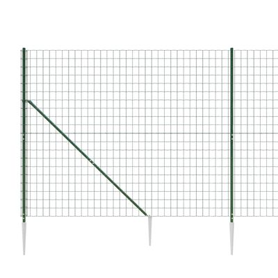 vidaXL Wire Mesh Fence with Spike Anchors Green 2x10 m