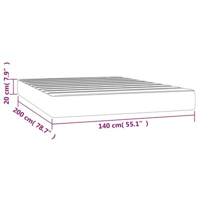 vidaXL Pocket Spring Bed Mattress Cream 140x200x20 cm Faux Leather