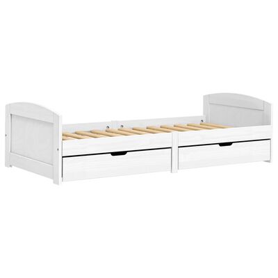 vidaXL Day Bed with 2 Drawers without Mattress "IRUN" White 90x200 cm