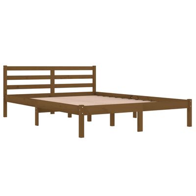 vidaXL Bed Frame without Mattress Solid Wood Pine 140x200 cm Honey Brown