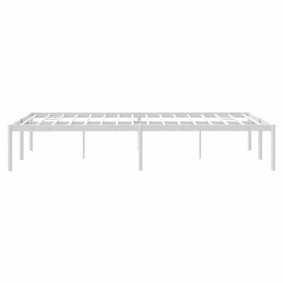 vidaXL Metal Bed Frame without Mattress White 135x190 cm Double