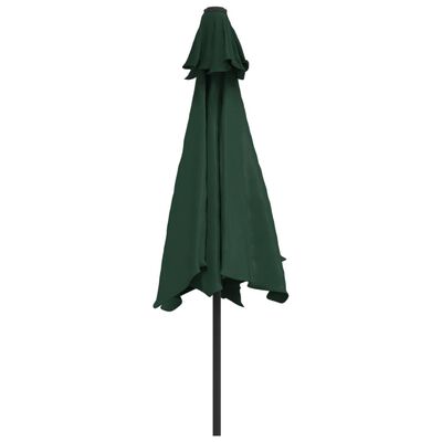 vidaXL LED Cantilever Garden Parasol 3 m Green