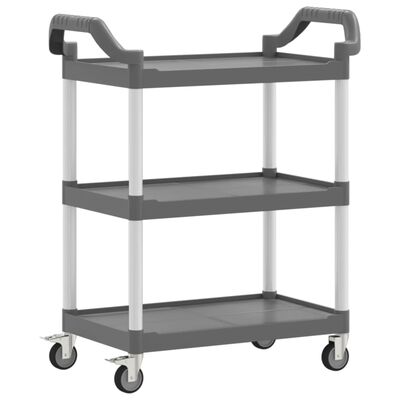 vidaXL 3-Tier Trolley Grey 81x41x92 cm Aluminium