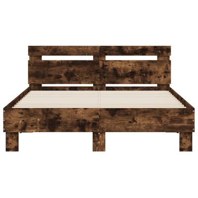 vidaXL Bed Frame without Mattress Smoked Oak 120x200 cm