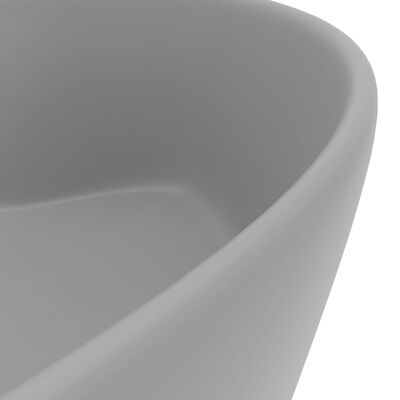 vidaXL Luxury Wash Basin with Overflow Matt Light Grey 36x13 cm Ceramic