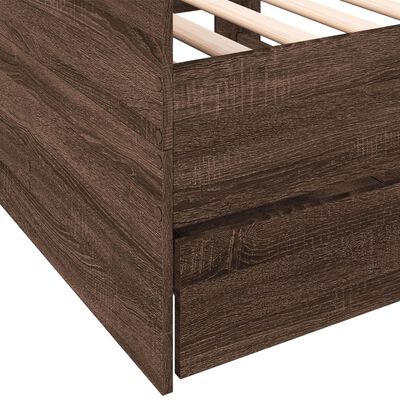 vidaXL Daybed with Drawers without Mattress Brown Oak 75x190 cm Small Single