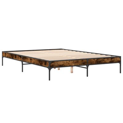 vidaXL Bed Frame without Mattress Smoked Oak 140x200 cm