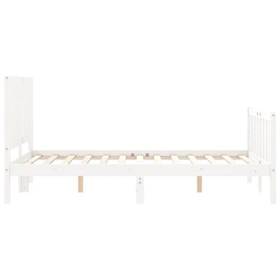 vidaXL Bed Frame without Mattress White Small Double Solid Wood Pine