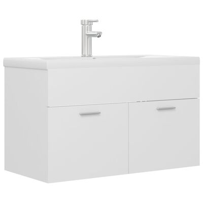 vidaXL Sink Cabinet with Built-in Basin White Engineered Wood