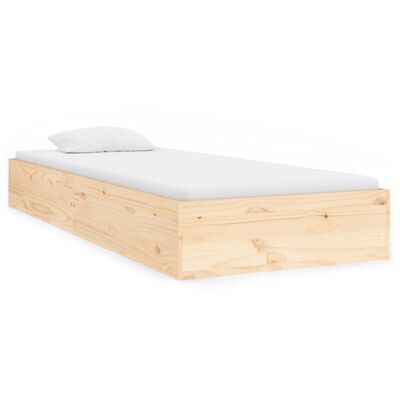 vidaXL Bed Frame without Mattress Solid Wood 75x190 cm Small Single