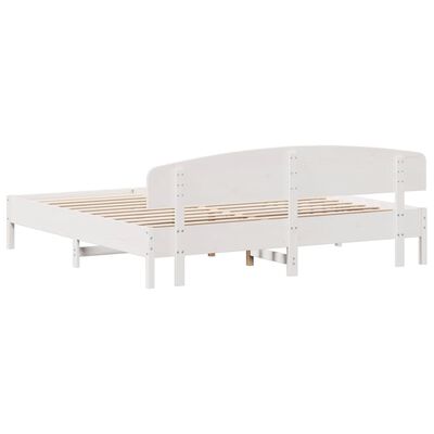 vidaXL Bed Frame without Mattress White 200x200 cm Solid Wood Pine