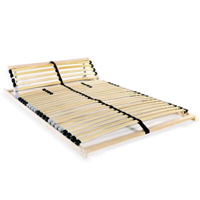 vidaXL Slatted Bed Base without Mattress with 28 Slats 7 Zones 100x200 cm