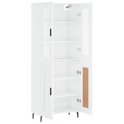 vidaXL Highboard High Gloss White 69.5x34x180 cm Engineered Wood