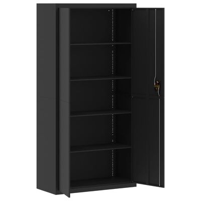 vidaXL File Cabinet Black 90x40x180 cm Steel