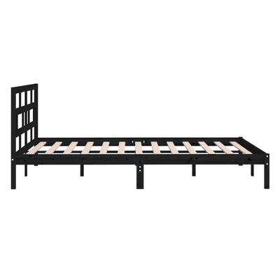 vidaXL Bed Frame without Mattress Black Solid Wood 120x200 cm (810016+814188)