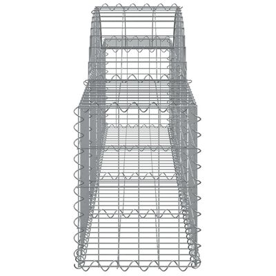 vidaXL Arched Gabion Baskets 2 pcs 200x30x40/60 cm Galvanised Iron